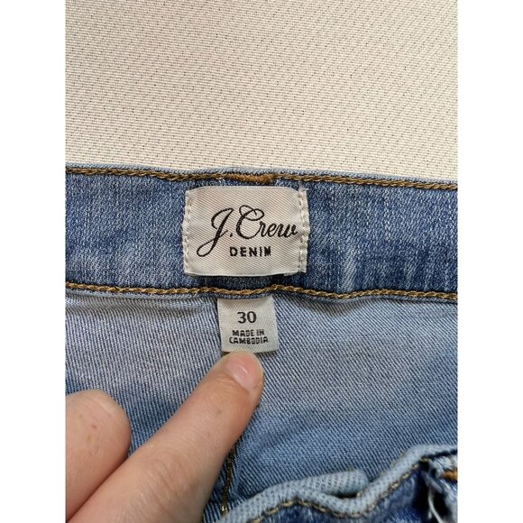 J.Crew Womens Straight Jeans Classic Button Fly Denim Stretch Size 30 Blue Solid - Picture 5 of 11
